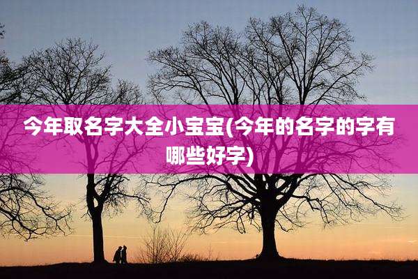 今年取名字大全小宝宝(今年的名字的字有哪些好字)