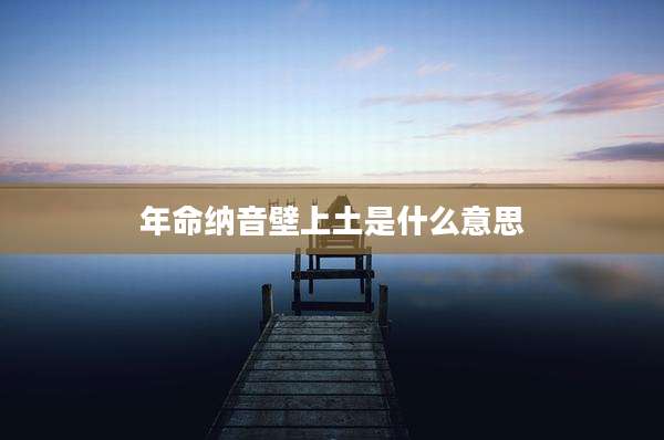 年命纳音壁上土是什么意思