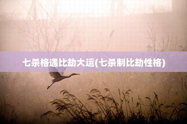 七杀格遇比劫大运(七杀制比劫性格)