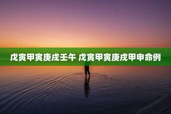 戊寅甲寅庚戌壬午 戊寅甲寅庚戌甲申命例