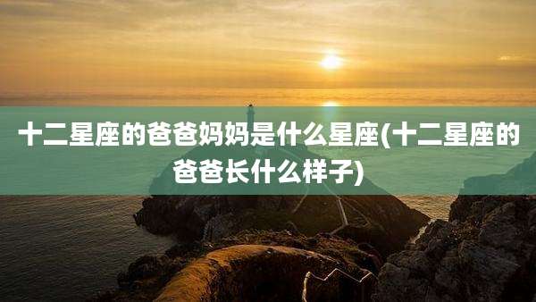 十二星座的爸爸妈妈是什么星座(十二星座的爸爸长什么样子)