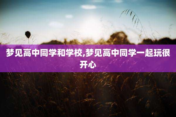 梦见高中同学和学校,梦见高中同学一起玩很开心