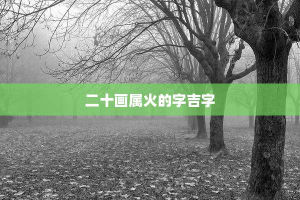 二十画属火的字吉字