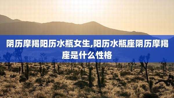 阴历摩羯阳历水瓶女生,阳历水瓶座阴历摩羯座是什么性格
