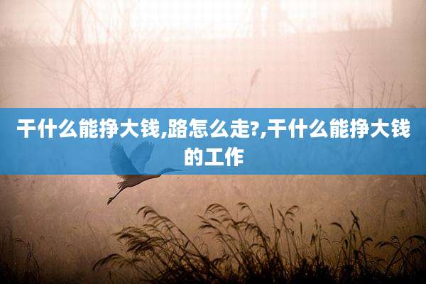 干什么能挣大钱,路怎么走?,干什么能挣大钱的工作