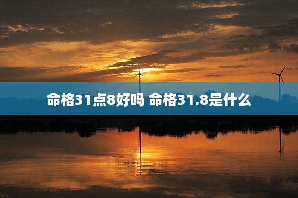命格31点8好吗 命格31.8是什么