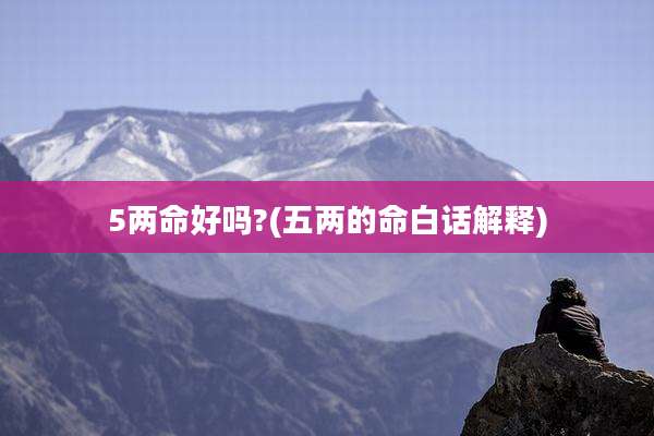 5两命好吗?(五两的命白话解释)