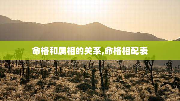 命格和属相的关系,命格相配表