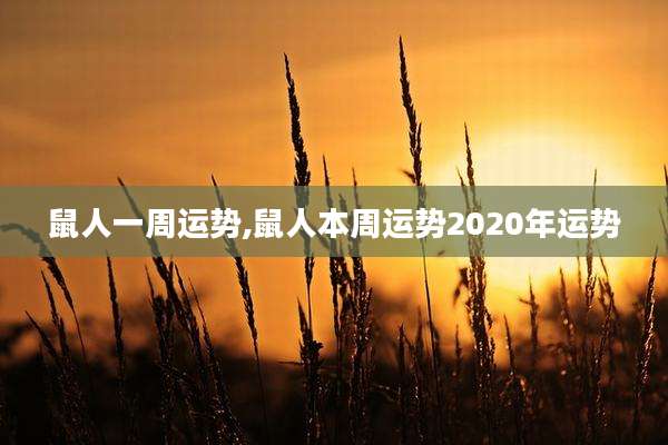 鼠人一周运势,鼠人本周运势2020年运势