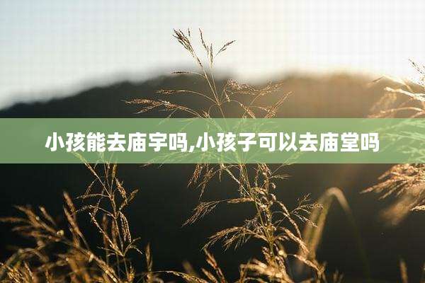 小孩能去庙宇吗,小孩子可以去庙堂吗