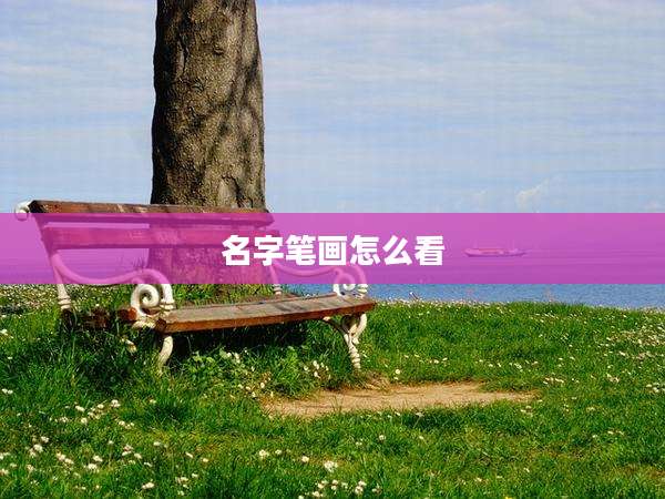 名字笔画怎么看
