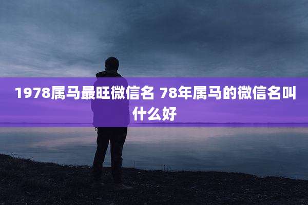 1978属马最旺微信名 78年属马的微信名叫什么好
