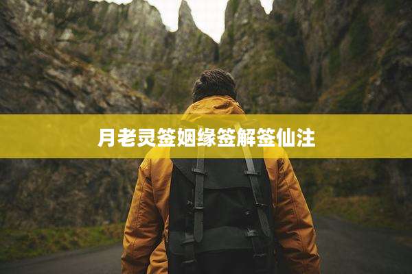 月老灵签姻缘签解签仙注