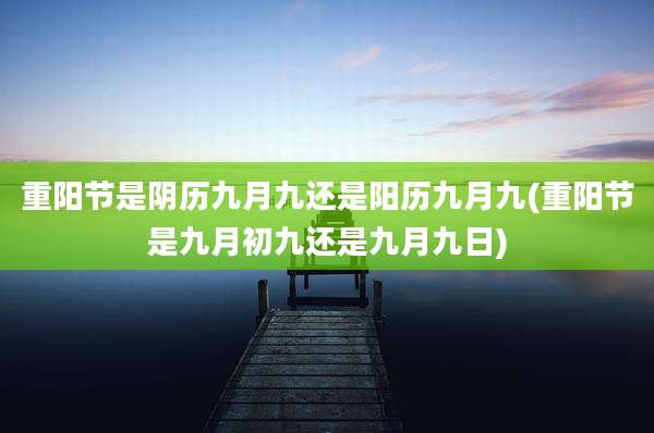 重阳节是阴历九月九还是阳历九月九(重阳节是九月初九还是九月九日)