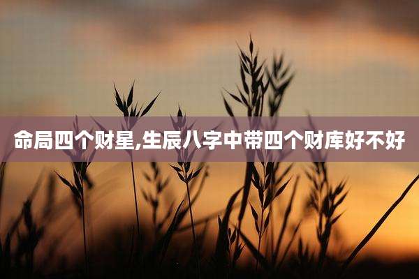 命局四个财星,生辰八字中带四个财库好不好