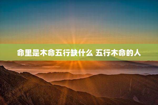 命里是木命五行缺什么 五行木命的人