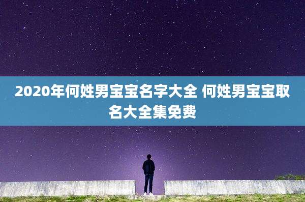 2020年何姓男宝宝名字大全 何姓男宝宝取名大全集免费