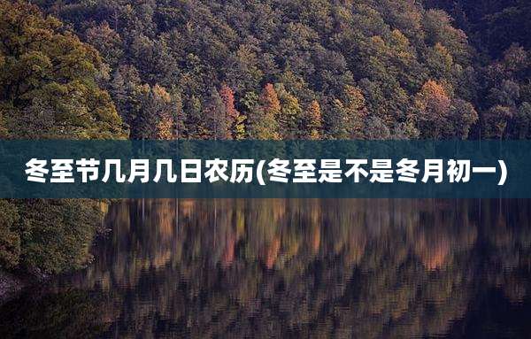 冬至节几月几日农历(冬至是不是冬月初一)