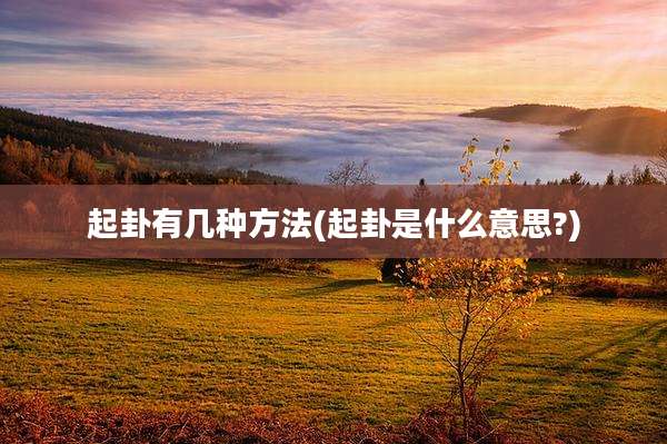 起卦有几种方法(起卦是什么意思?)