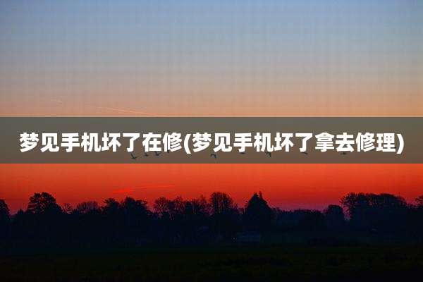 梦见手机坏了在修(梦见手机坏了拿去修理)