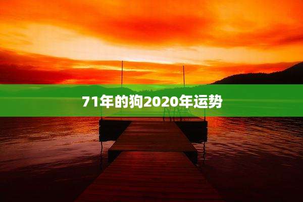 71年的狗2020年运势