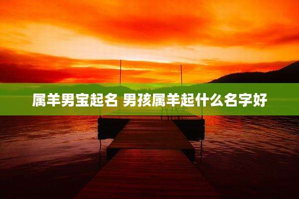 属羊男宝起名 男孩属羊起什么名字好