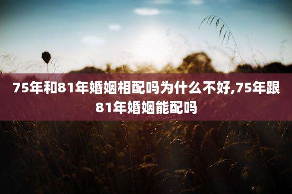 75年和81年婚姻相配吗为什么不好,75年跟81年婚姻能配吗