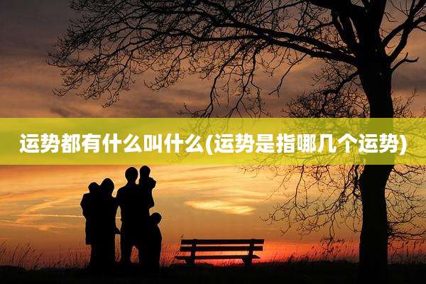 运势都有什么叫什么(运势是指哪几个运势)