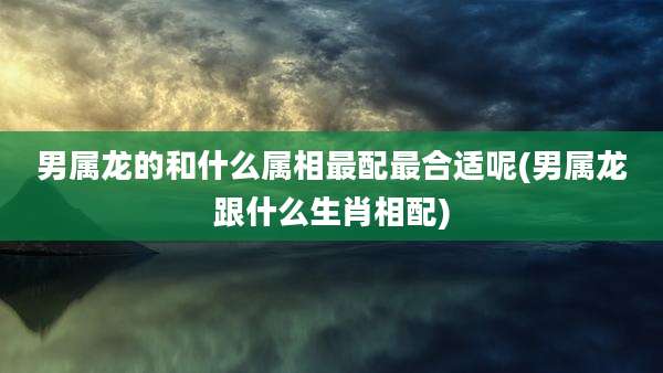 男属龙的和什么属相最配最合适呢(男属龙跟什么生肖相配)