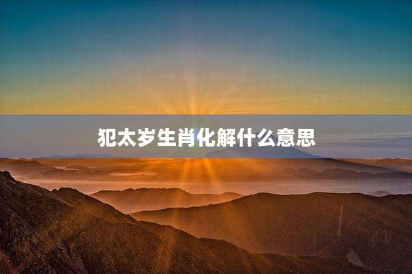 犯太岁生肖化解什么意思