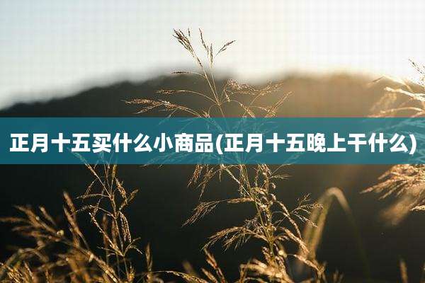 正月十五买什么小商品(正月十五晚上干什么)