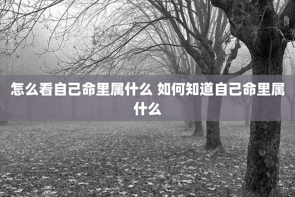 怎么看自己命里属什么 如何知道自己命里属什么