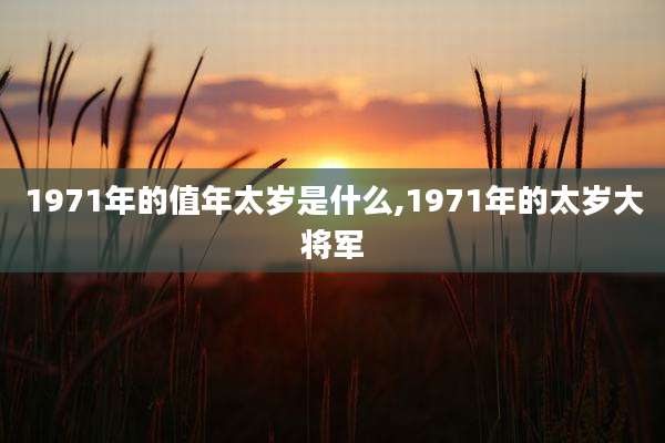1971年的值年太岁是什么,1971年的太岁大将军