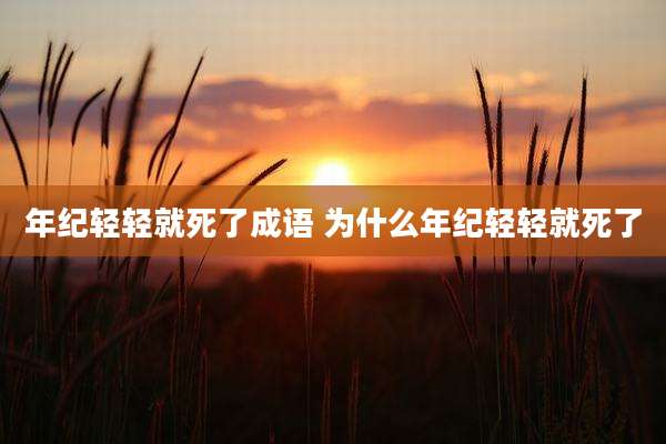 年纪轻轻就死了成语 为什么年纪轻轻就死了