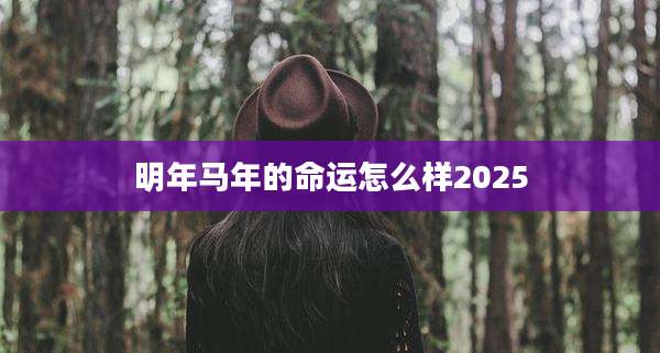 明年马年的命运怎么样2025