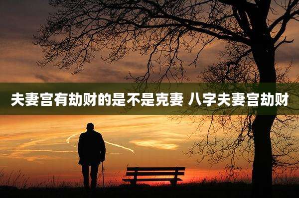 夫妻宫有劫财的是不是克妻 八字夫妻宫劫财