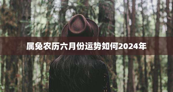 属兔农历六月份运势如何2024年