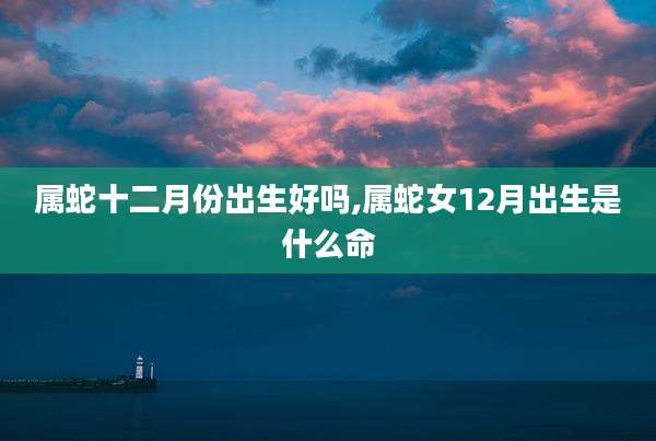 属蛇十二月份出生好吗,属蛇女12月出生是什么命