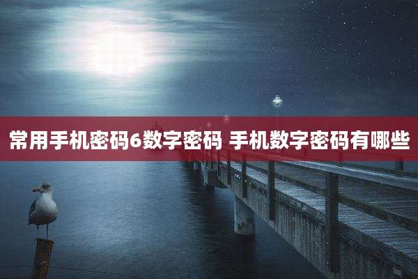 常用手机密码6数字密码 手机数字密码有哪些