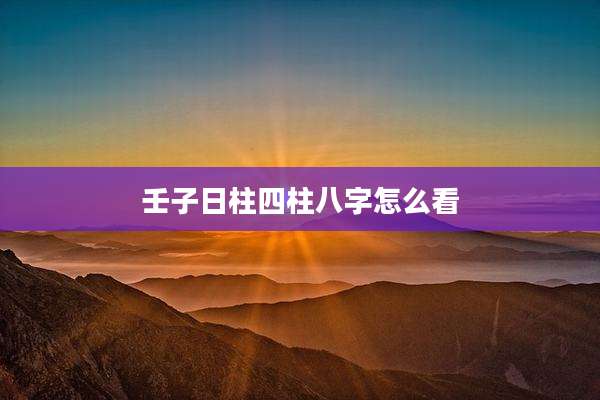 壬子日柱四柱八字怎么看