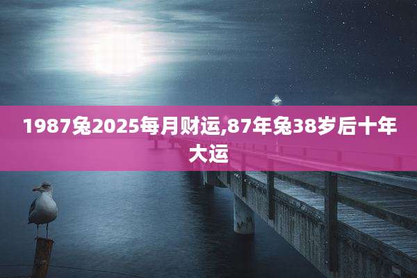 1987兔2025每月财运,87年兔38岁后十年大运