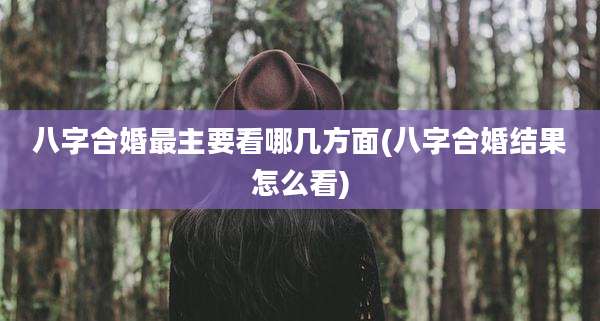 八字合婚最主要看哪几方面(八字合婚结果怎么看)