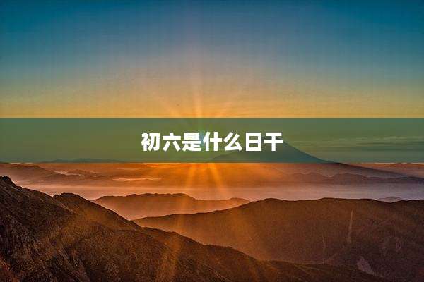 初六是什么日干