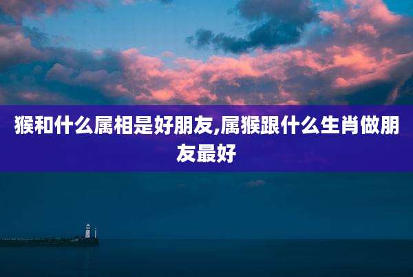 猴和什么属相是好朋友,属猴跟什么生肖做朋友最好