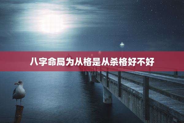 八字命局为从格是从杀格好不好