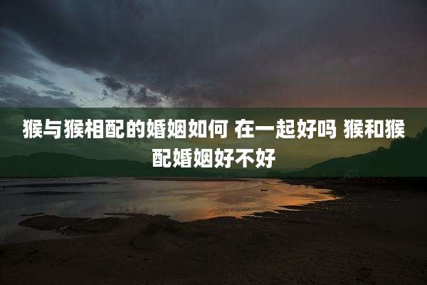 猴与猴相配的婚姻如何 在一起好吗 猴和猴配婚姻好不好