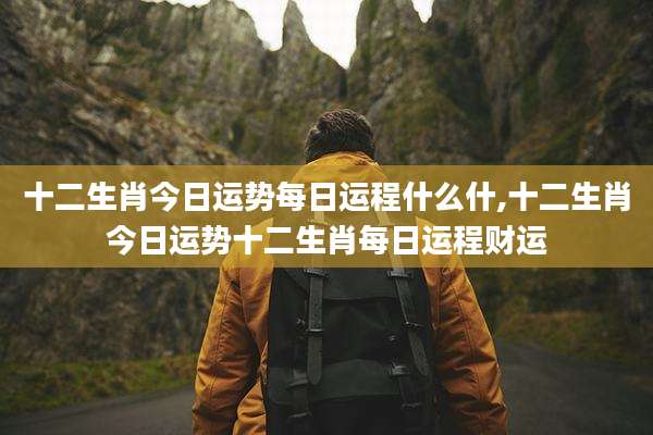 十二生肖今日运势每日运程什么什,十二生肖今日运势十二生肖每日运程财运