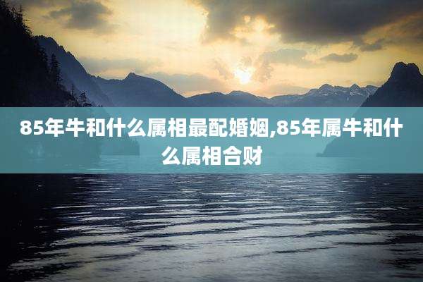 85年牛和什么属相最配婚姻,85年属牛和什么属相合财