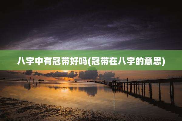 八字中有冠带好吗(冠带在八字的意思)
