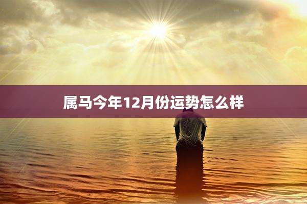 属马今年12月份运势怎么样